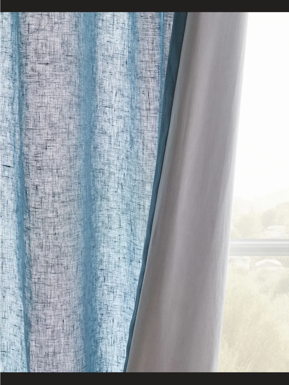 Quince European Linen Single Panel Curtain 48x84 -Chambray